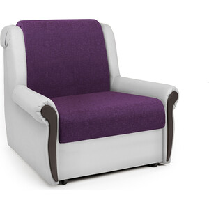 Кресло-кровать Шарм-Дизайн Аккорд М фиолетовая рогожка и экокожа белая кресло кровать шарм дизайн соло фиолетовый