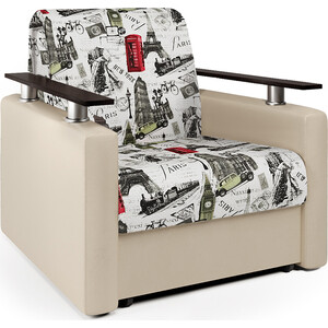 Кресло-кровать Шарм-Дизайн Шарм велюр Париж и экокожа беж mebel ars кресло кровать санта велюр шоколадный нв 178 16