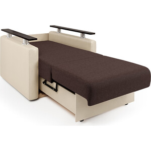 Кресло-кровать Шарм-Дизайн Шарм рогожка шоколад и экокожа беж