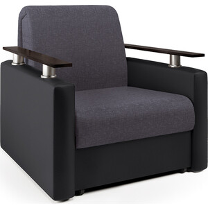Кресло-кровать Шарм-Дизайн Шарм серая рогожка и черная экокожа кресло кровать шарм дизайн соло экокожа и серая рогожка