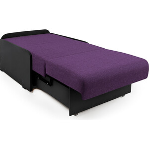 Кресло-кровать Шарм-Дизайн Коломбо БП фиолетовая рогожка и экокожа черный