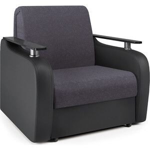 Кресло-кровать Шарм-Дизайн Гранд Д серая рогожка и черная экокожа кресло офисное гранд чарли чёрный b 14