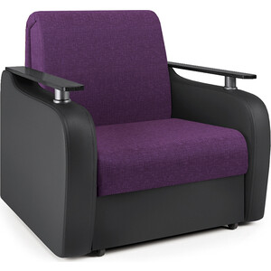 Кресло-кровать Шарм-Дизайн Гранд Д фиолетовая рогожка и черная экокожа кресло кровать шарм дизайн гранд д экокожа беж и узоры