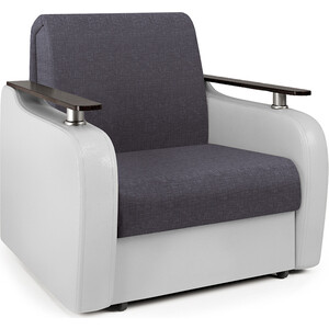 Кресло-кровать Шарм-Дизайн Гранд Д серая рогожка и экокожа белая кресло мешок dreambag белая экокожа 3xl 150x110