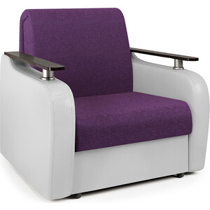 Кресло-кровать Шарм-Дизайн Гранд Д фиолетовая рогожка и экокожа белая кровать шарм дизайн классика 140 фиолетовая рогожка и белая экокожа