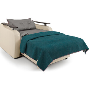 Кресло-кровать Шарм-Дизайн Гранд Д экокожа беж и серый шенилл