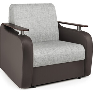 Кресло-кровать Шарм-Дизайн Гранд Д экокожа шоколад и серый шенилл кровать шарм дизайн шарм 100 экокожа шоколад и серый шенилл