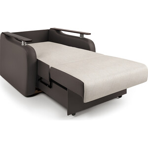 Кресло-кровать Шарм-Дизайн Гранд Д экокожа шоколад и шенилл беж