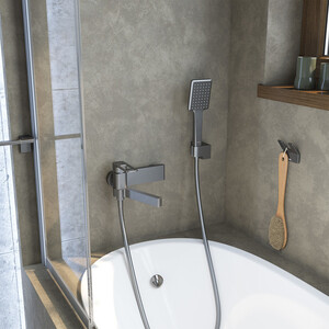 Смеситель для ванны IDDIS Slide с ручным душем, графит (SLIGM00i02)