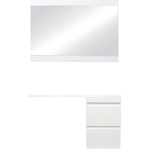 Мебель для ванной Style line Даллас Люкс 38 (100R) подвесная, под стиральную машину, белая эмаль зеркало style line даллас люкс 120 венге сс 00000416