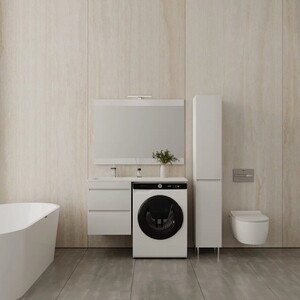 Мебель для ванной Style line Даллас Люкс 48 (110L) подвесная, под стиральную машину, усиленный кронштейн, белая