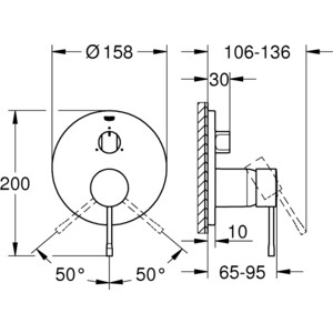 Смеситель для ванны Grohe Essence накладная панель, для 35600, матовый никель (24092EN1)