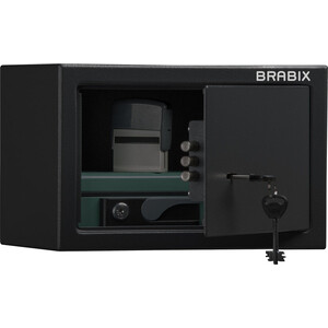 Сейф мебельный Brabix SF0200KL ключевой замок черный (291144)