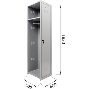 Шкаф металлический для одежды Brabix LK 01040 секция без стенки (291131)