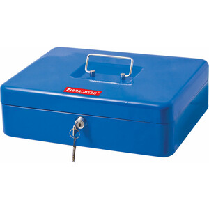 BRAUBERG Ящик для денег/ценностей/документов/печатей ключевой замок, синий 290336