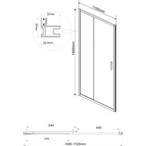 Душевая дверь Vincea Garda VDS-1G 110x190 рифленная Шиншилла, хром (VDS-1G110CH)