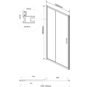 Душевая дверь Vincea Garda VDS-1G 150x190 прозрачная, хром (VDS-1G150CL)