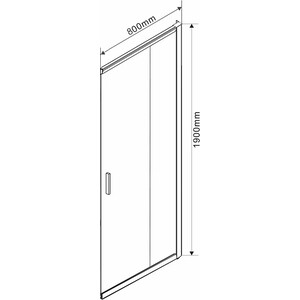 Дверное полотно Vincea Garda VHC-1G 80x190 профиль хром, стекло шиншилла (VHC-1G800CH)