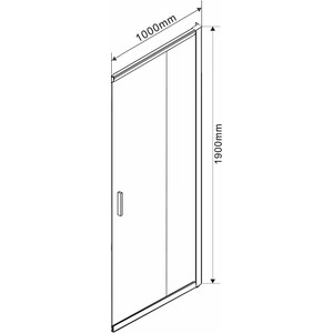 Дверное полотно Vincea Garda VHC-1G 100x190 профиль хром, стекло шиншилла (VHC-1G100CH)