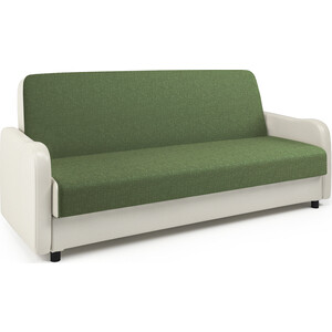 Диван книжка Шарм-Дизайн Лига М зеленая рогожка и экокожа беж диван кровать шарм дизайн евро 150 зеленый