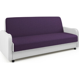 Диван книжка Шарм-Дизайн Лига М фиолетовая рогожка и белая экокожа диван кровать шарм дизайн бруно ясень фиолетовый