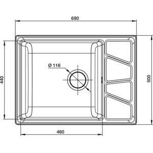 Кухонная мойка GranFest Vertex GF-V-680L серая