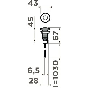 Пневматическая кнопка Omoikiri SW-01 GM для измельчителя, вороненая сталь (4996041)