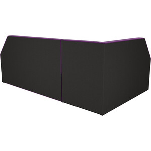 Кухонный угловой диван АртМебель Дуглас микровельвет фиолетовый черный левый угол