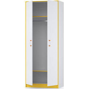 Шкаф 2-х дверный Моби Альфа 13.42 солнечный свет/белый премиум