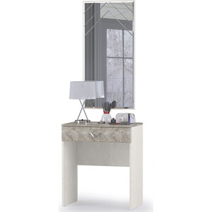 Стол туалетный Моби Амели 12.48 + зеркало шелковый камень/бетон чикаго беж стол туалетный моби амели 12 48 шелковый камень бетон чикаго беж