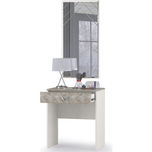 Стол туалетный Моби Амели 12.48 + зеркало шелковый камень/бетон чикаго беж