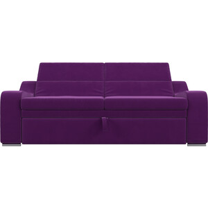 Прямой диван Лига Диванов Медиус микровельвет фиолетовый