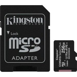 Карта памяти Kingston microSDXC 256Gb Canvas Select Plus (class 10/UHS-I/U1/100MB/s/SD- адаптер) карта памяти samsung micro sdxc 64гб evo plus mb mc64ka ru