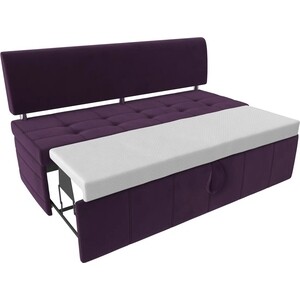Кухонный прямой диван АртМебель Стоун велюр фиолетовый