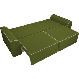Прямой диван АртМебель Вилсон микровельвет зеленый