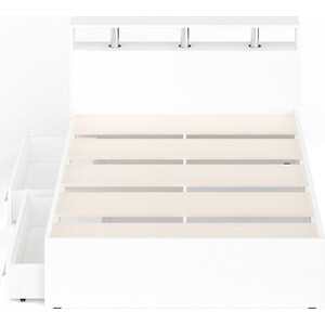 Кровать СВК Камелия 140х200 с ящиками, белый (1022175)