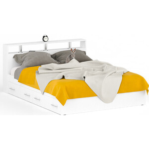 Кровать СВК Камелия 160х200 с ящиками, белый (1022177) кровать чердак со шкафом капризун 9 р441 белый