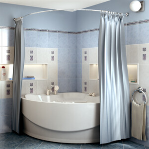 Карниз для ванны Radomir Сорренто 140x140 (1-12-2-0-0-038) карниз для ванны radomir г образный для шторы на прямоугольную ванну 150x75 1 12 2 0 0 982