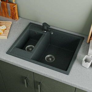 Кухонная мойка и смеситель GreenStone GRS-21-308, GS-002-308 черный
