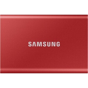 SSD накопитель Samsung 1TB Т7 Portable MU-PC1T0R, V-NAND, USB 3.2 Gen 2 Type-C [R/W - 1000/1050 MB/s] Red netac wh12 2 5 inch type c portable hard drive case high speed transmission for 2 5 inch 7 9 5mm sata hdd ssd type c to usb a