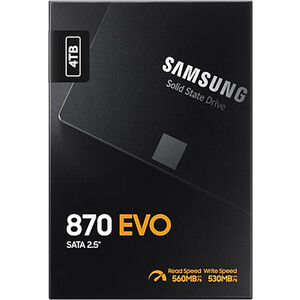 SSD накопитель Samsung 4TB 870 EVO, V-NAND, 2.5'', SATA III, [R/W - 530/560 MB/s] 4TB 870 EVO, V-NAND, 2.5