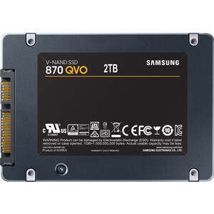SSD накопитель Samsung 2TB 870 QVO, V-NAND, 2.5'', SATA III, [R/W - 530/560 MB/s] ssd накопитель apacer as350x 2 5 1024 гб sata iii 3d nand ap1tbas350xr 1