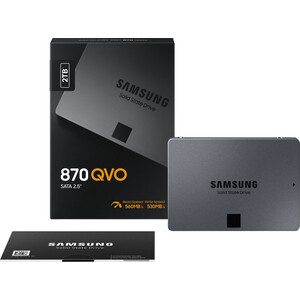 SSD накопитель Samsung 2TB 870 QVO, V-NAND, 2.5", SATA III, [R/W - 530/560 MB/s]