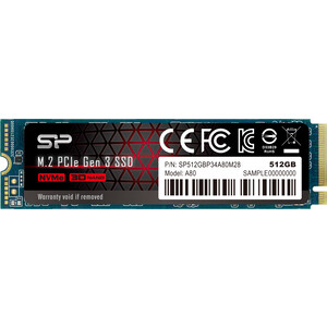 SSD накопитель Silicon Power 512GB P34A80, M.2 2280, PCI-E 3x4, [R/W - 3200/3000 MB/s] ssd накопитель hp ex950 m 2 2280 2 тб 5ms24aa