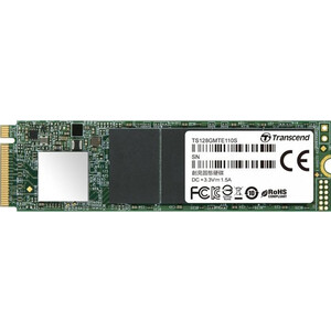 SSD накопитель Transcend 128GB MTE110S, 3D TLC NAND, M.2 2280,PCIe Gen3x4, DRAM-less накопитель ssd digma pcie 4 0 x4 4tb dgst4004tp83t top p8 m 2 2280