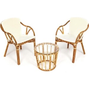 Комплект террасный TetChair Akira с подушкой skin rattan eco Natural (натуральный) террасный комплект стол со стеклом 2 кресла tetchair pelangi ротанг honey мед