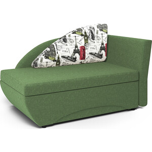 Кушетка Шарм-Дизайн Трио правый Париж и рогожка зеленый кровать шарм дизайн классика 100 рогожка зеленый