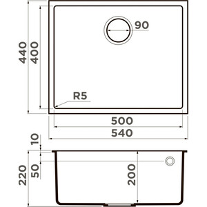 Кухонная мойка Omoikiri Bosen 54-U GR leningrad grey (4993539)