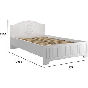 Кровать с ламелями и опорами Compass Монблан МБ-601К 200x120 белое дерево