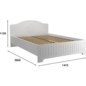 Кровать с ламелями и опорами Compass Монблан МБ-602К 200x140 белое дерево